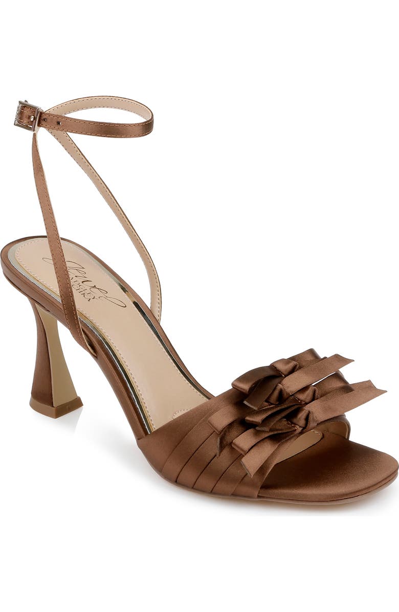Jewel Badgley Mischka Flory Ankle Strap Sandal, Main, color, Chocolate Satin