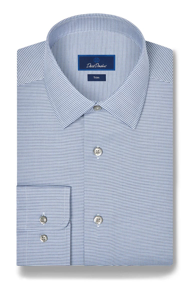 Trim Fit Stretch Micro Twill Shirt, Main, color, SKY/ NAVY