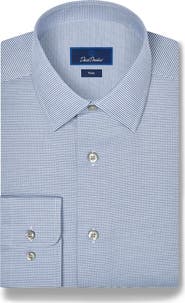 David Donahue Trim Fit Stretch Micro Twill Shirt