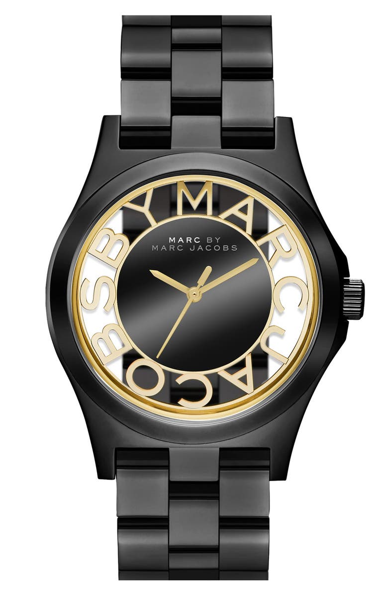 Marc Jacobs 'Henry Skeleton' Bracelet Watch, 40mm, Main, color, 