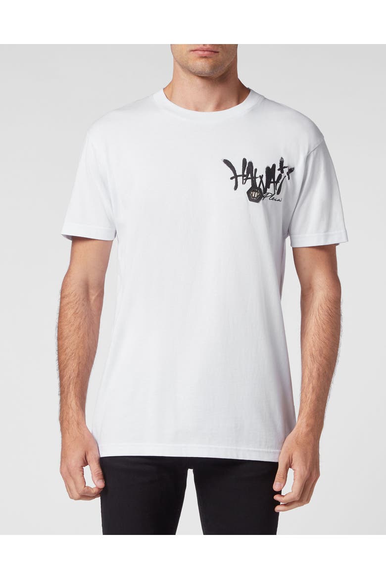T-Shirt Round Neck Ss Hawaii Men, Main, color, white