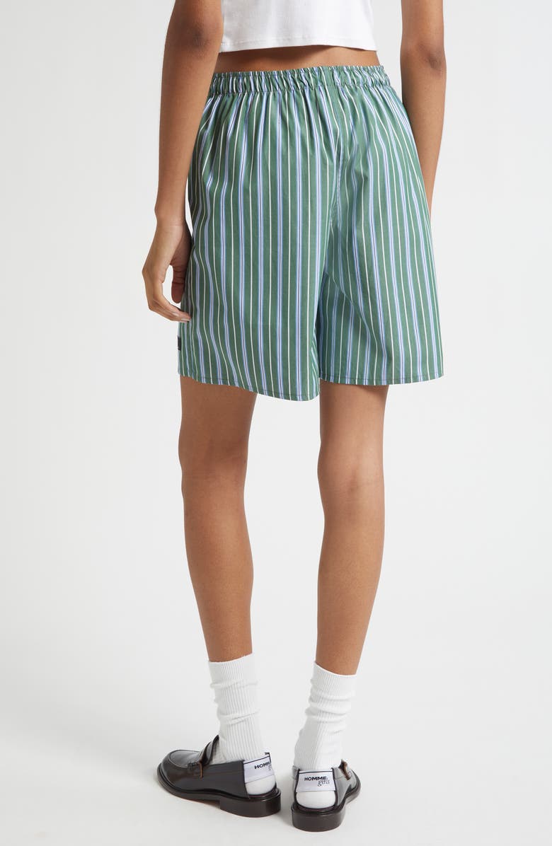 Hommegirls Stripe Long Boxer Shorts, Alternate, color, Green Porto Stripe