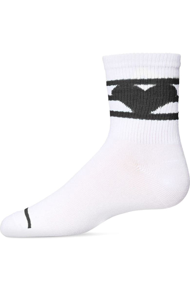 MeMoi Sweetheart Crew Socks, Main, color, Black