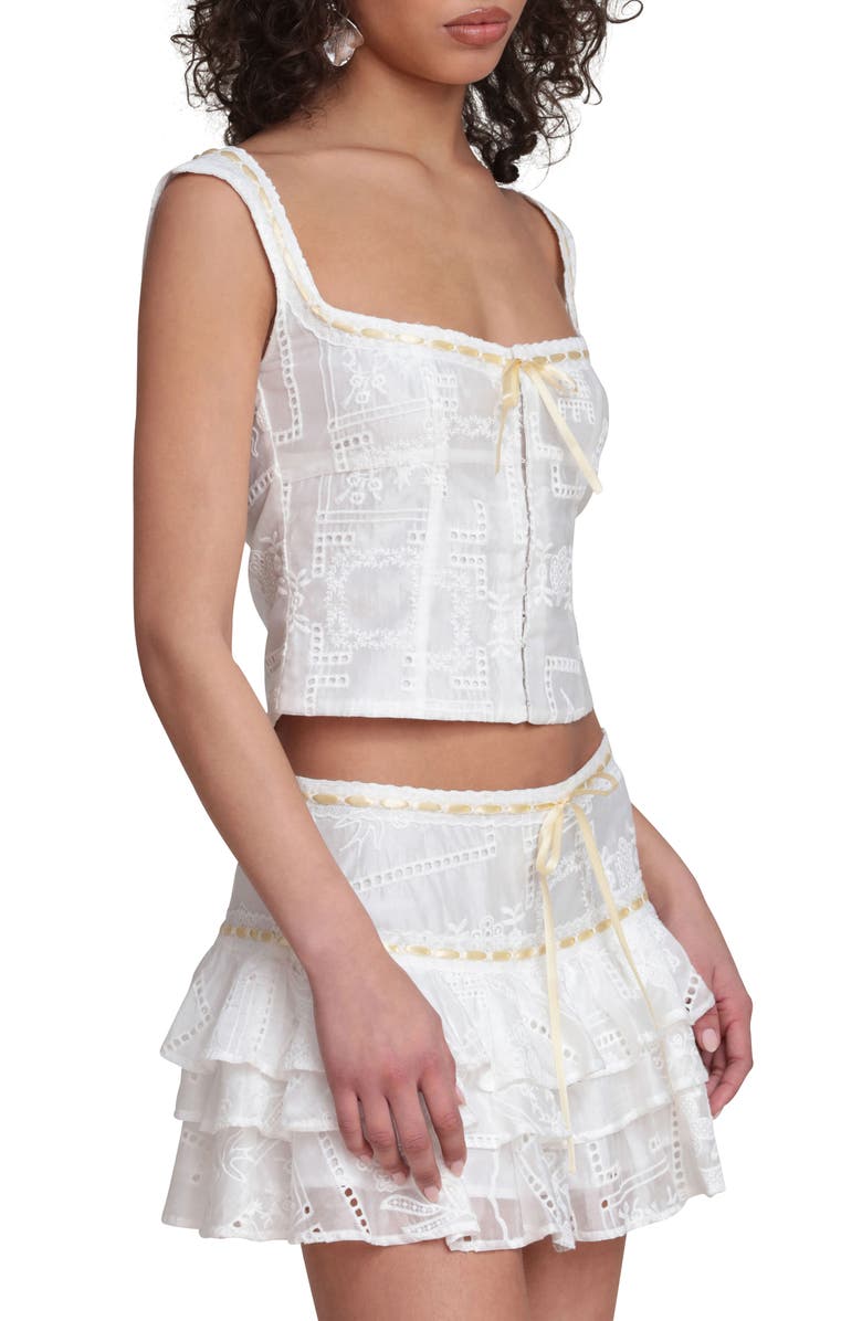 Avec Les Filles Embroidered Bustier Top, Alternate, color, White