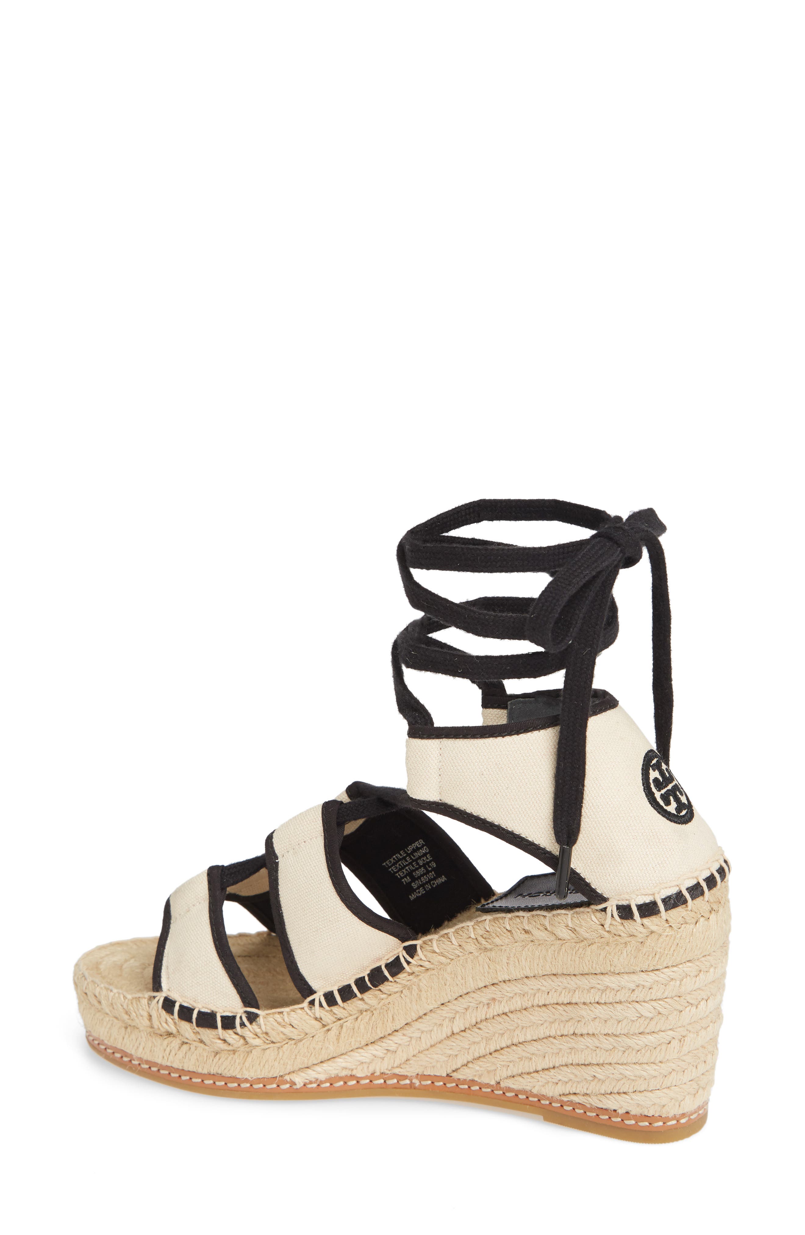 Tory Burch Ankle Tie Wedge Espadrille, Alternate, color, 