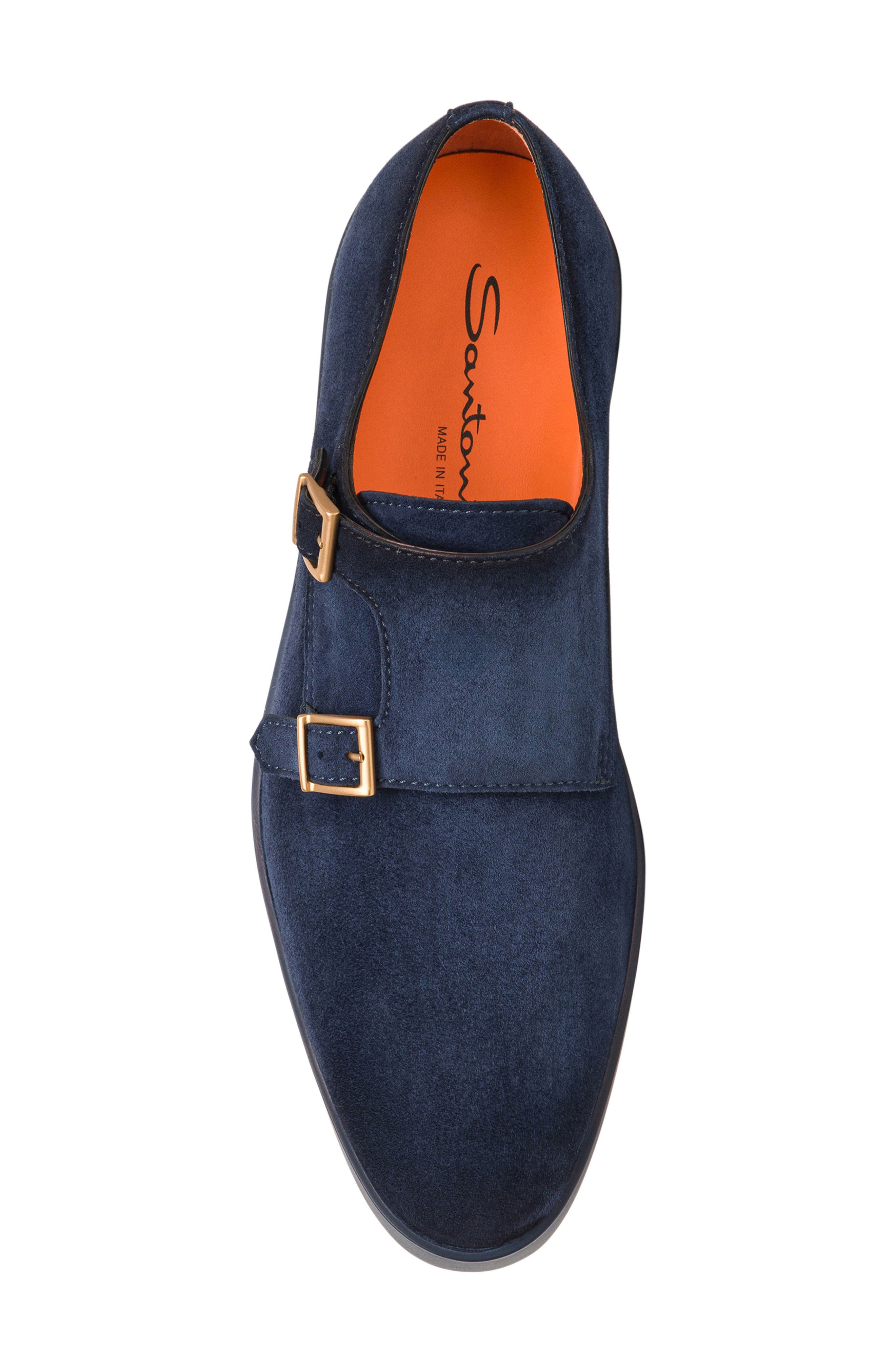 Santoni Monk Strap Sneaker, Alternate, color, Blue