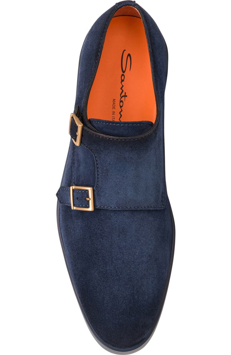 Santoni Monk Strap Sneaker, Alternate, color, Blue