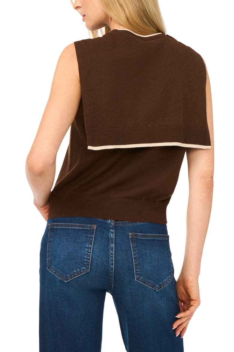 Front Tie Sleeveless Sweater, Alternate, color, SWEET BROWN