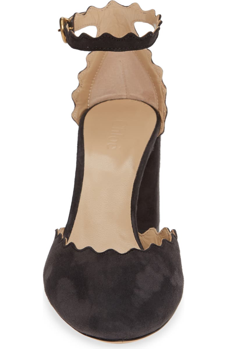 Chloé Scalloped Ankle Strap d'Orsay Pump, Alternate, color,