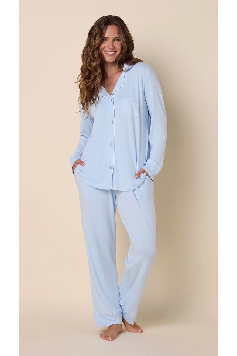 Pima Knit Pajama Set, Main, color, Powder Blue