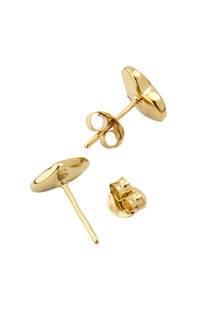 Jan Leslie Heart Stud Earring Set In Sterling With 18K Gold Overlay, Alternate, color, Green