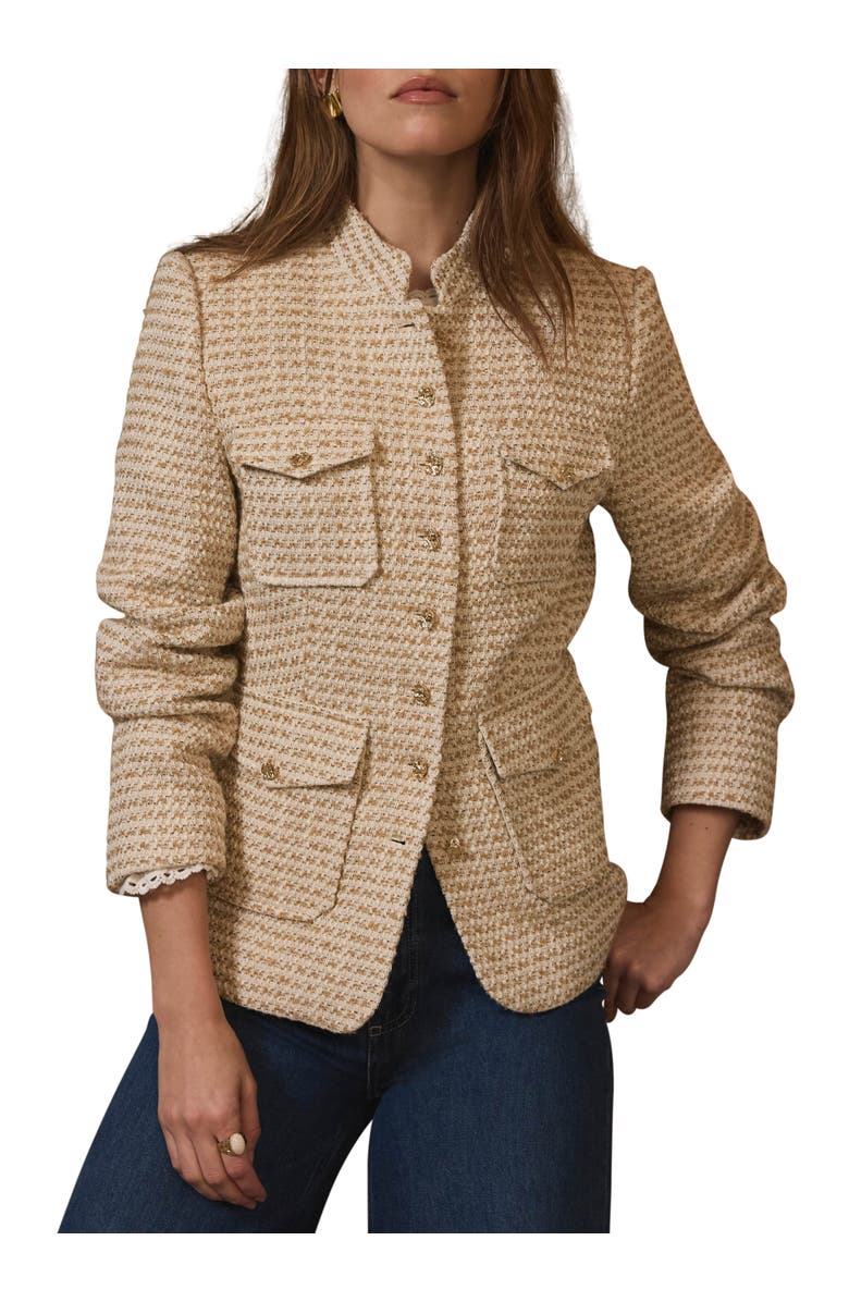 MINT VELVET Boucle Pocket Detail Jacket, Main, color, Neutral