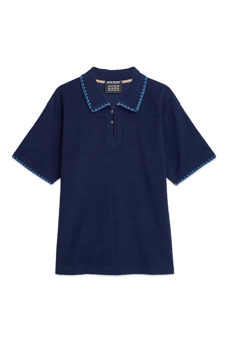 Jacquard Toweling Polo, Alternate, color, PAGEANT BLUE