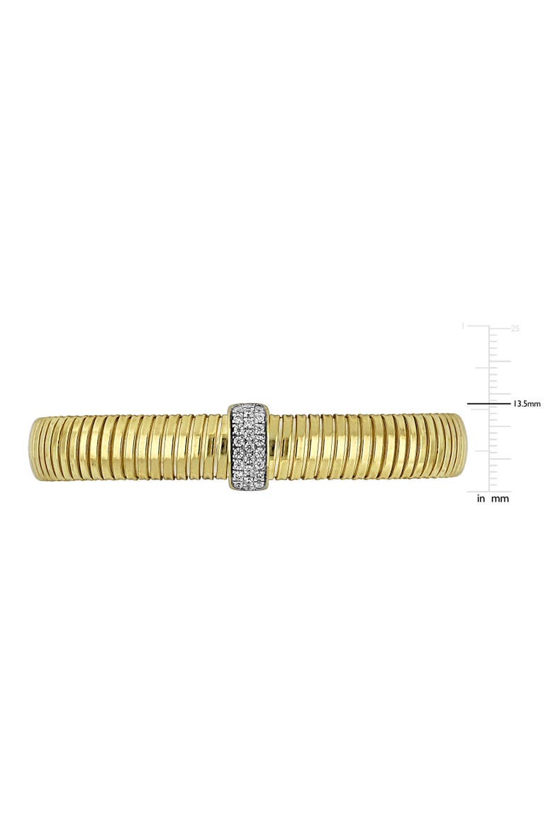Cubic Zirconia Omega Bangle Bracelet, Alternate, color, Yellow-Plated