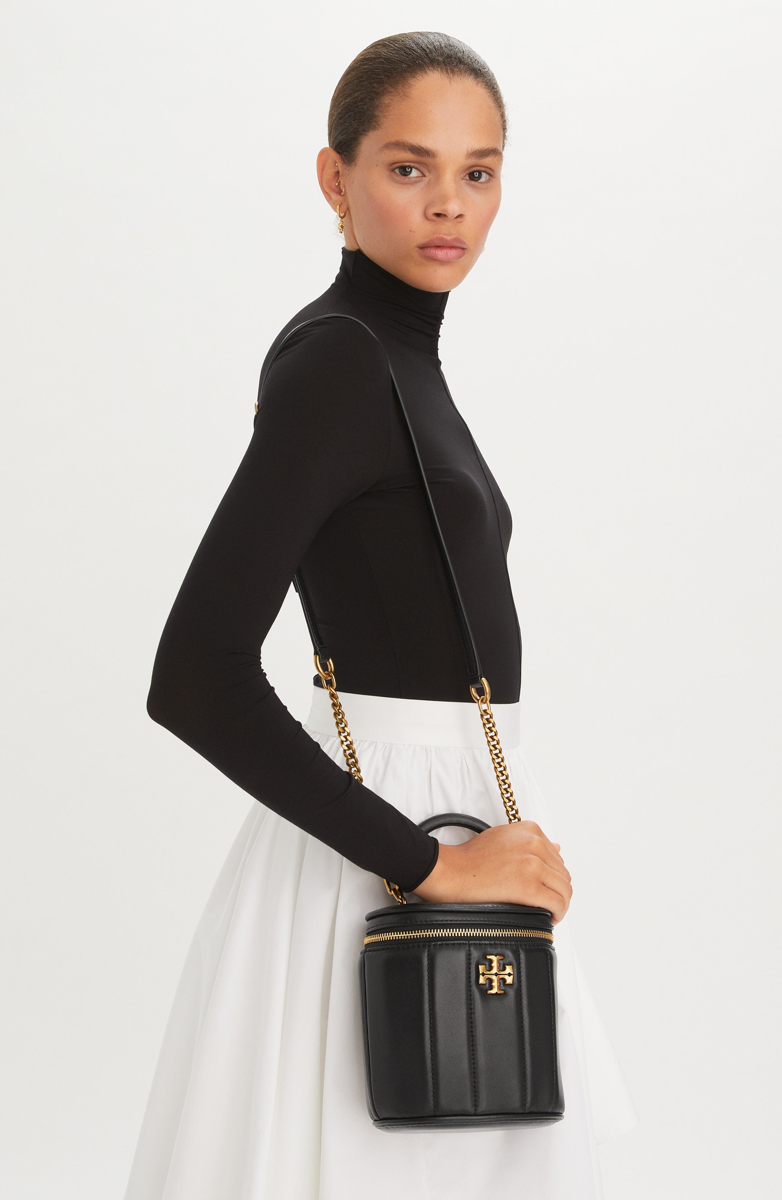 Tory Burch Kira Quilted Leather Vanity Case, Alternate, color, 