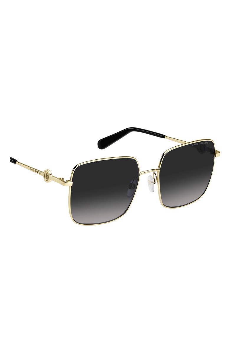 Marc Jacobs 58mm Gradient Square Sunglasses, Alternate, color, Gold Black
