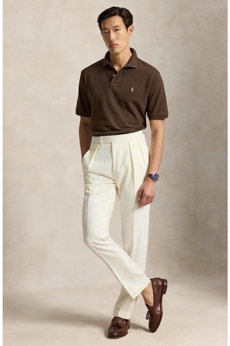 The Iconic Solid Cotton Piqué Polo, Alternate, color, NUTMEG BROWN