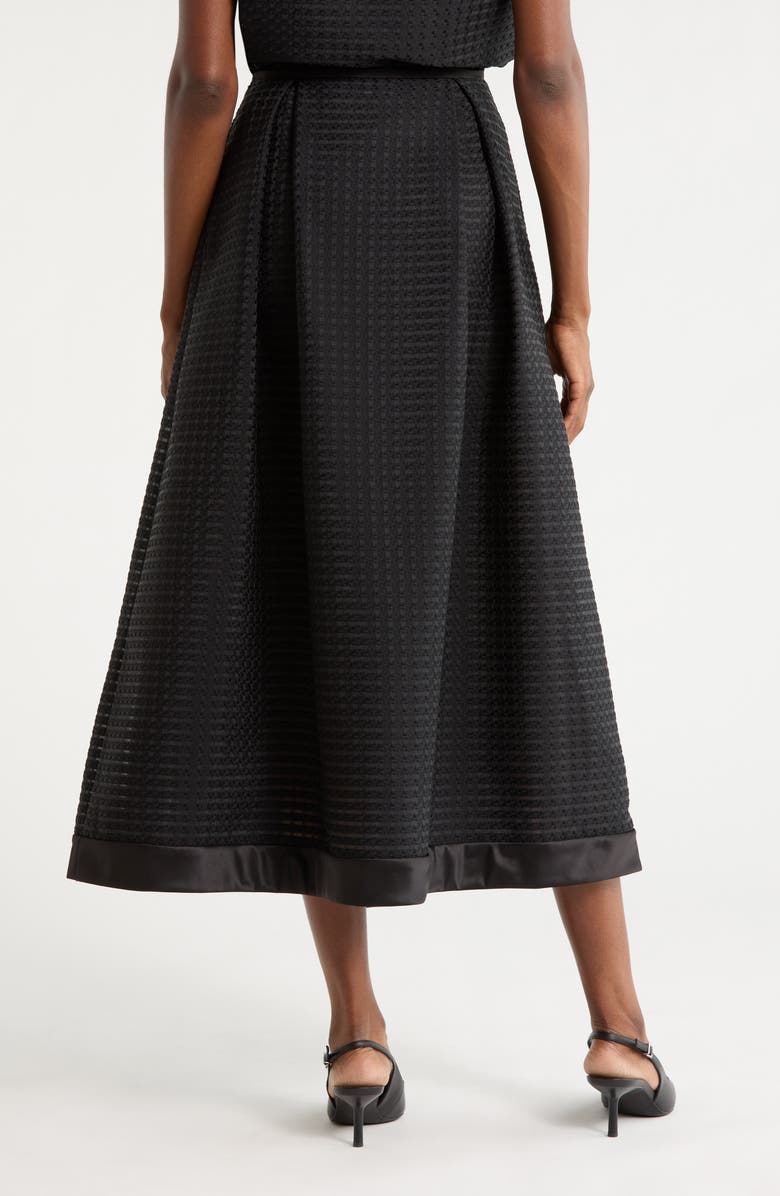 Emporio Armani Pleated Jacquard Midi Skirt, Alternate, color, Solid Black