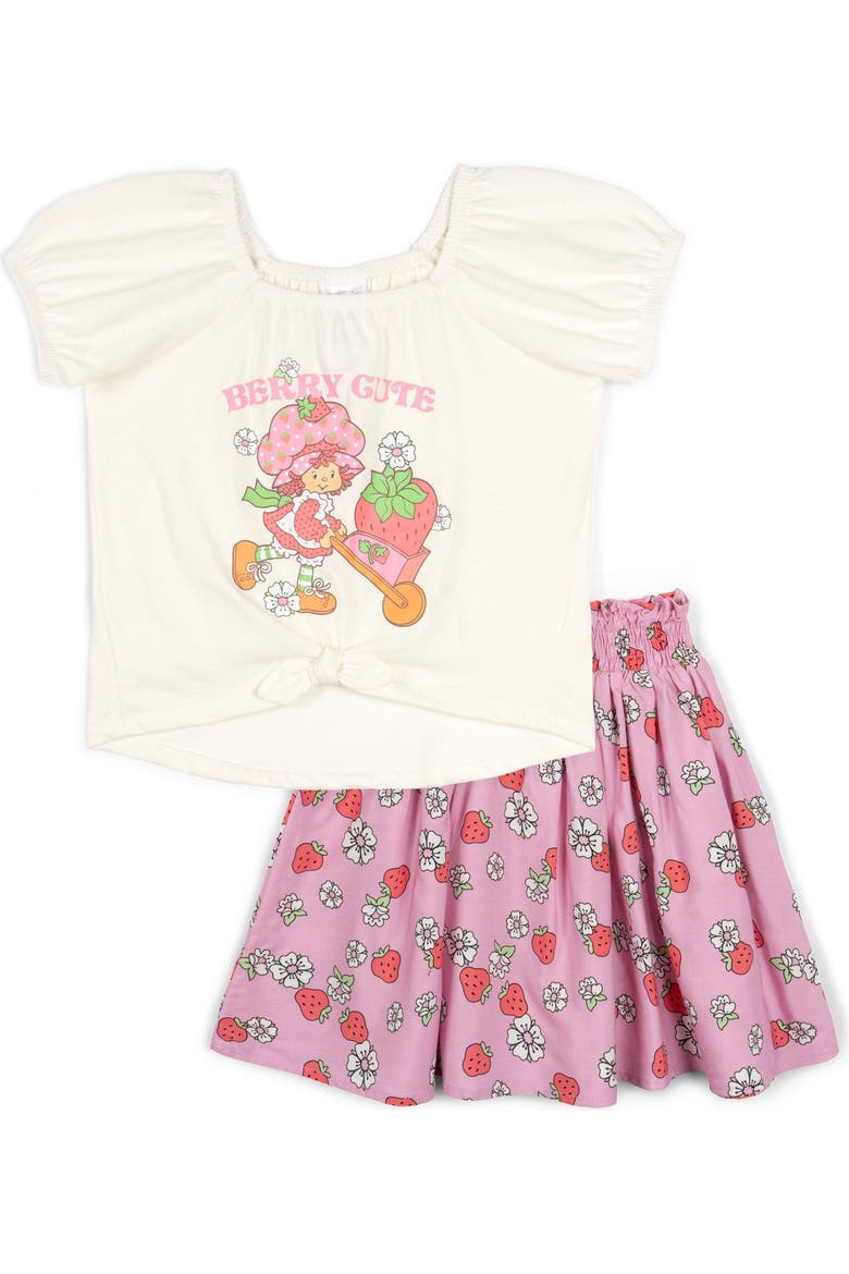 Tee and Bubble Skirt Set, Main, color, Vanilla Bonbon Pink