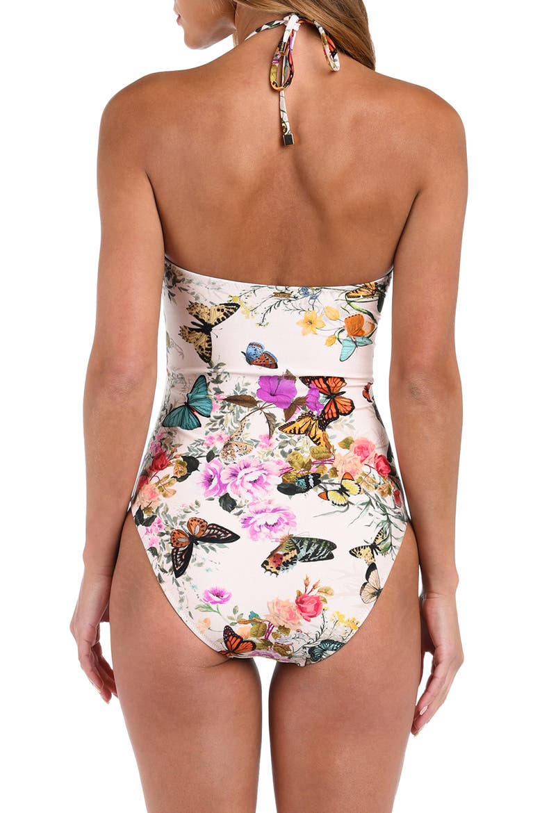 Shivea Butterfly Keyhole One-Piece Swimsuit, Alternate, color, IVORY