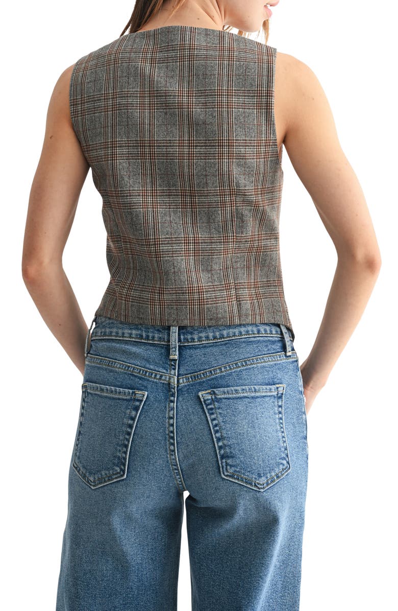 Lush Houndstooth Vest, Alternate, color, Grey Brown