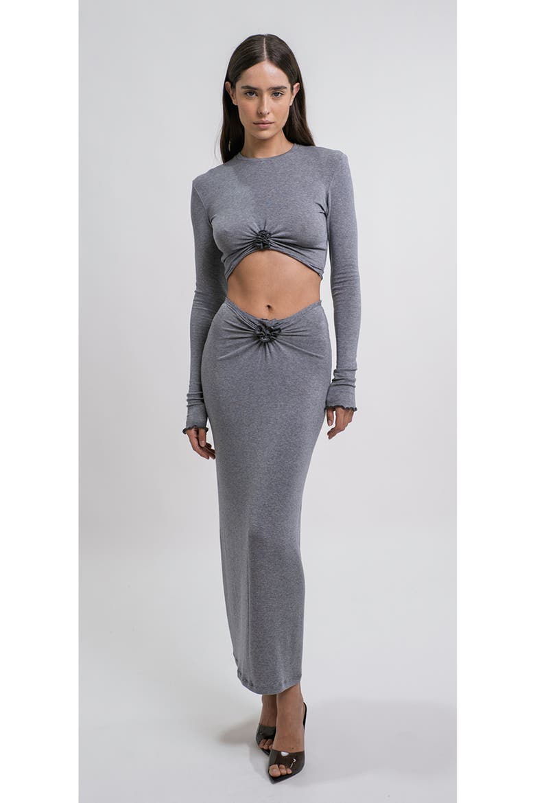 Papper Ripple Crop T Shirt, Alternate, color, Grey
