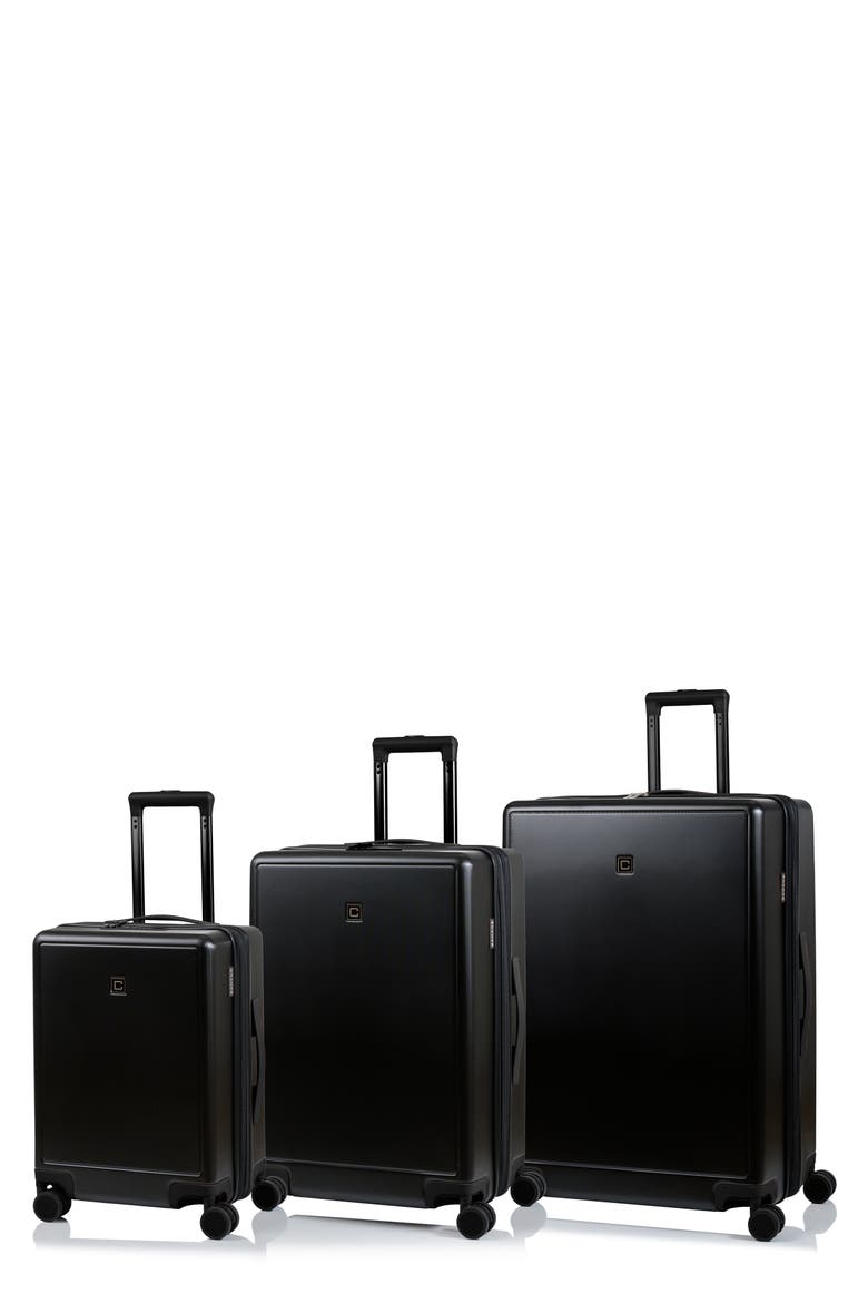Vintage Muse 3-Piece Hardside Spinner Suitcases, Main, color, BLACK/ BLACK