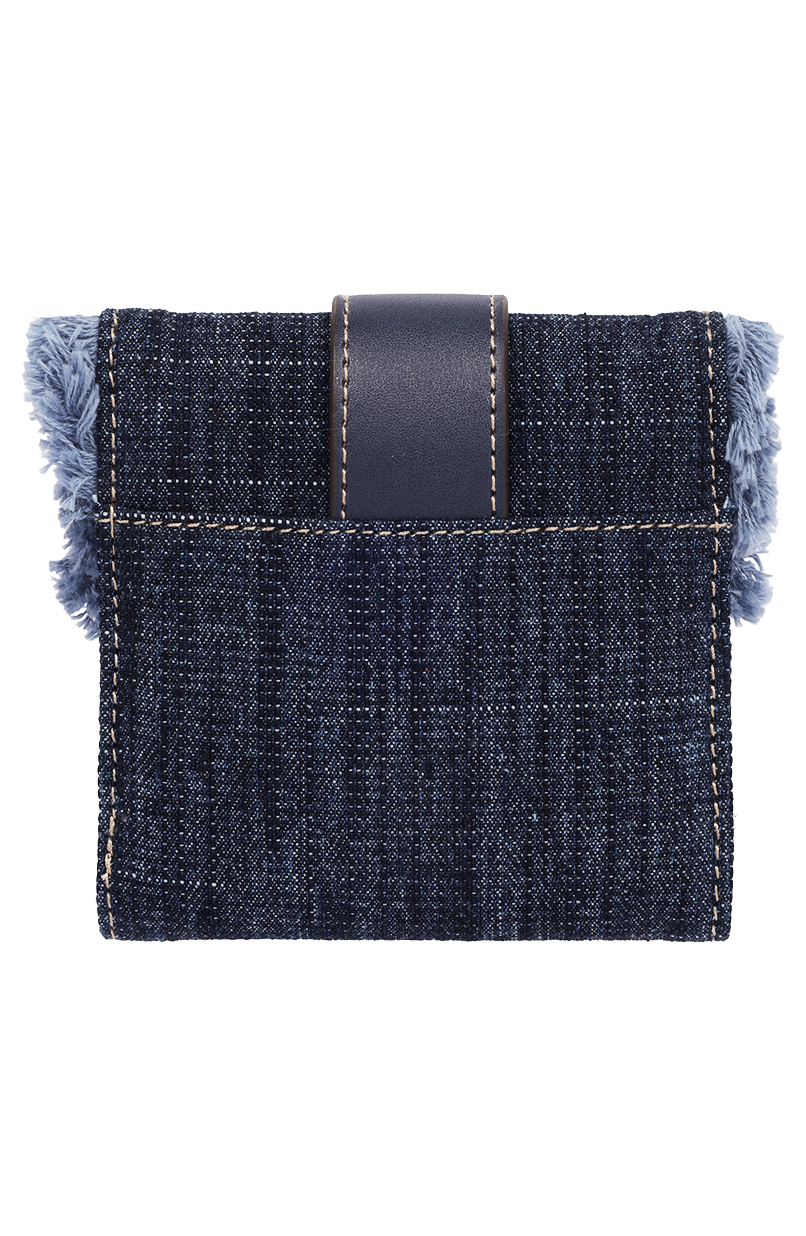 Frayed Denim Wallet, Alternate, color, DARK DENIM