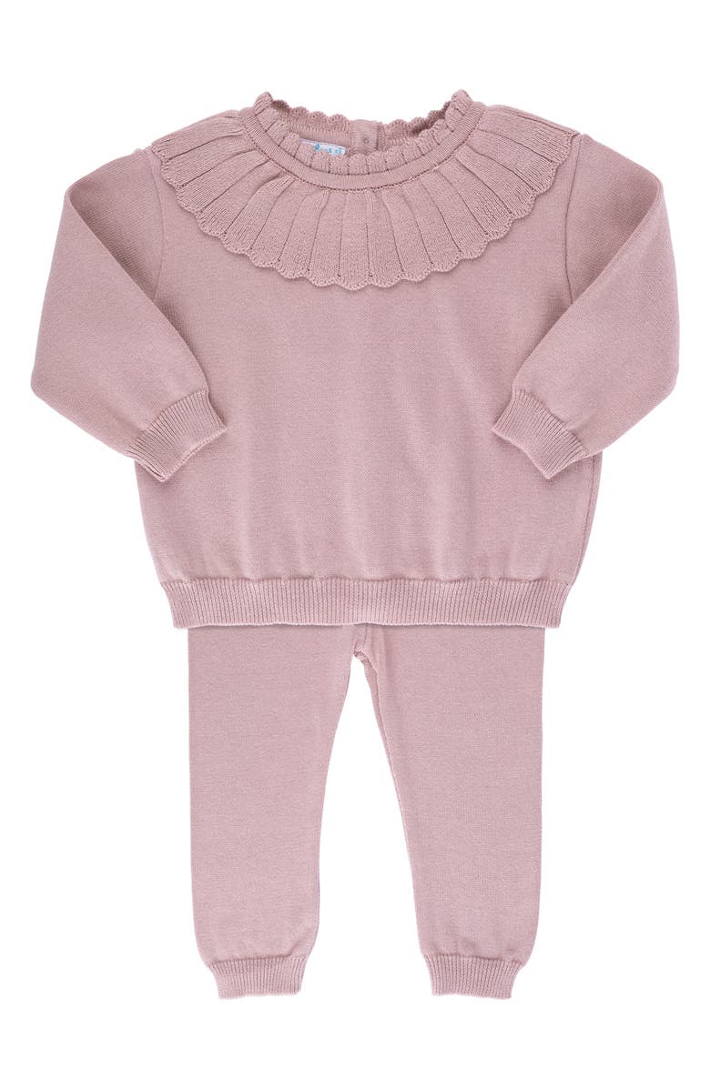 Feltman Brothers Scallop Collar Sweater & Pants Set, Main, color, Mauve