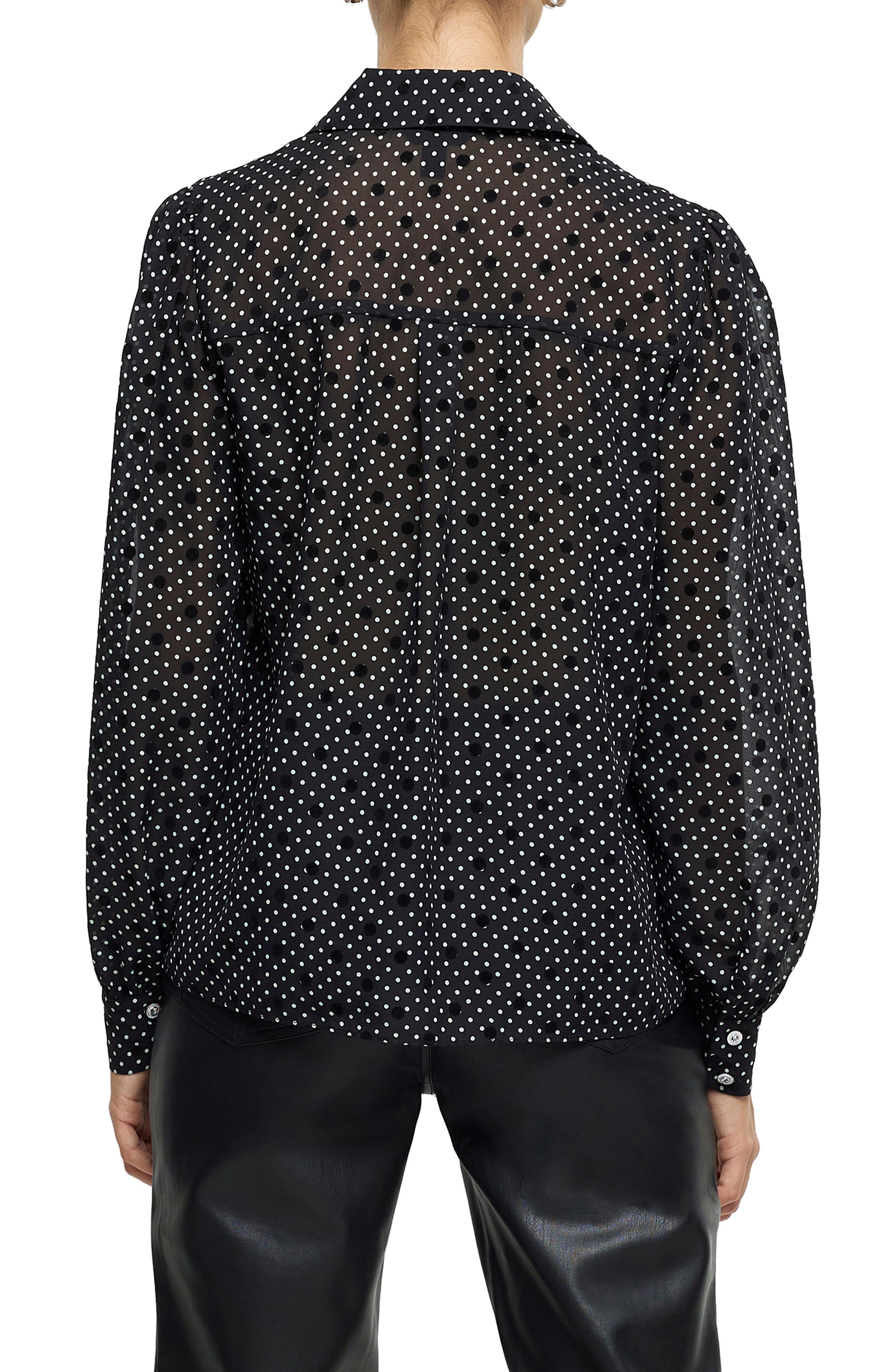Polka Dot Ruffled Shirt
