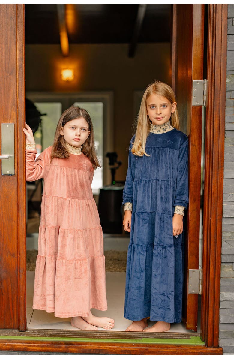 Pouf Velour Robe, Alternate, color, Pink