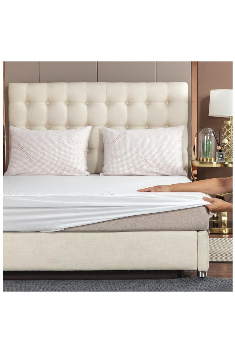 Copper Infused Mattress Topper, Alternate, color, WHITE