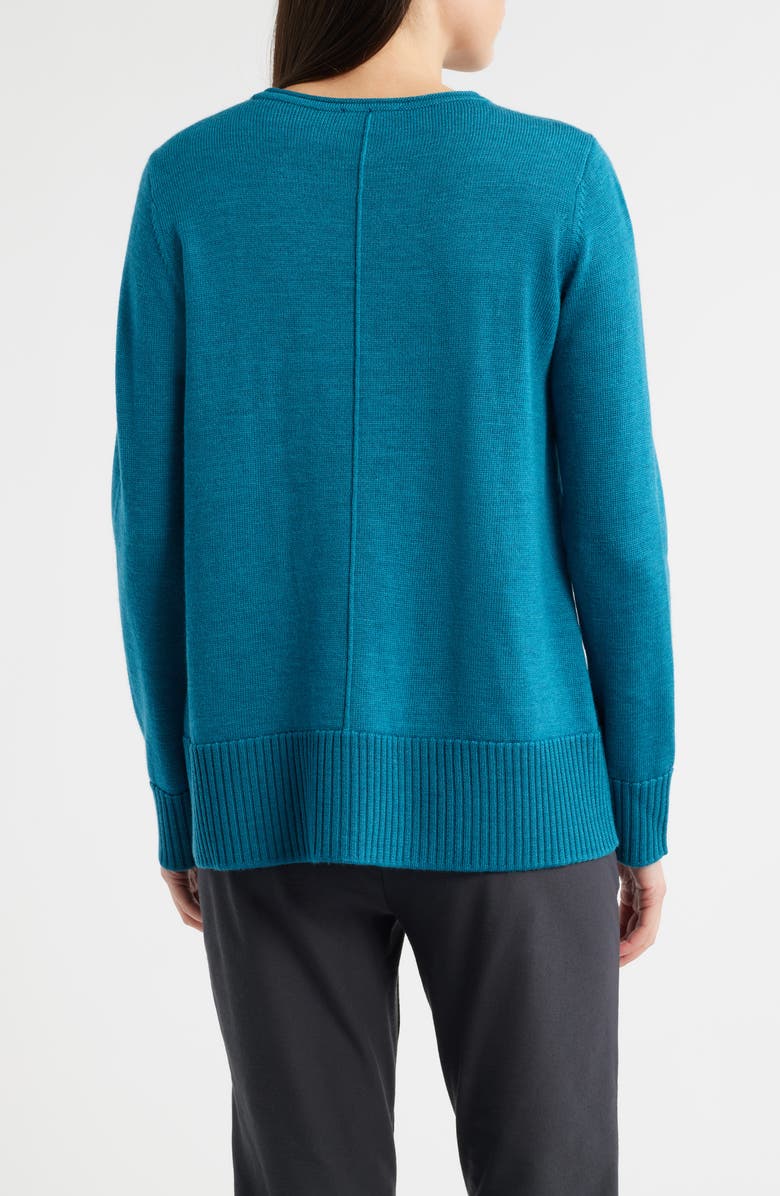 Eileen Fisher Crewneck Wool Sweater, Alternate, color, Dragonfly