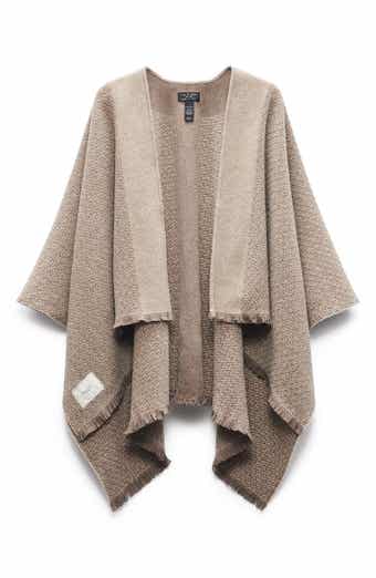 rag & bone Joni Wool Tweed Reversible Poncho Wrap