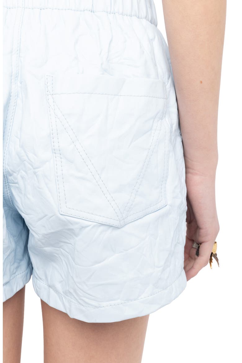 Pax Crumpled Leather Shorts, Alternate, color, BABY BLUE