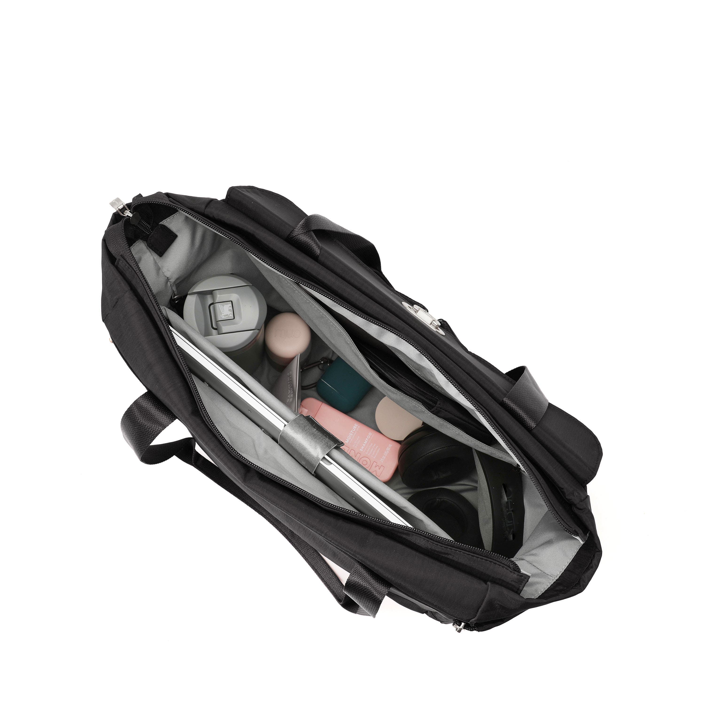 Coastal Flip Lock Tote, Alternate, color, Black