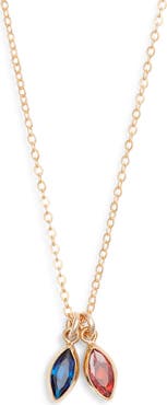 Set & Stones Marquise Multibirthstone Charm Necklace