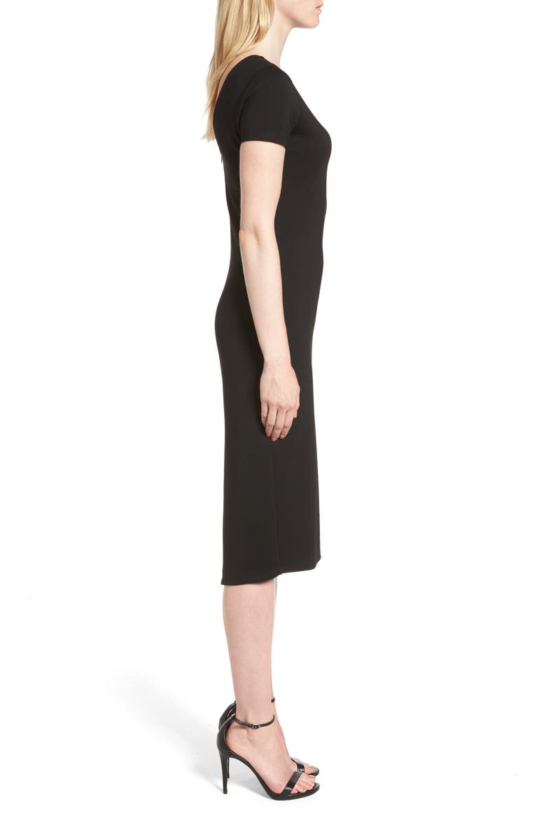 Ponte Sheath Dress, Alternate, color, BLACK