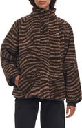 rag & bone Sun Zebra Print High Pile Fleece Jacket