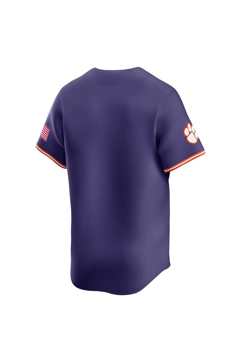 Men's Nike Purple Clemson Tigers College Limited Baseball Jersey, Alternate, color, Purple
