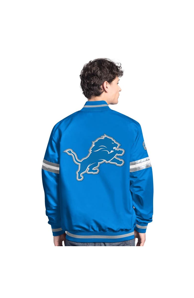 STARTER Men's Starter Blue Detroit Lions Scout Full-Snap Varsity Jacket, Alternate, color, Blue