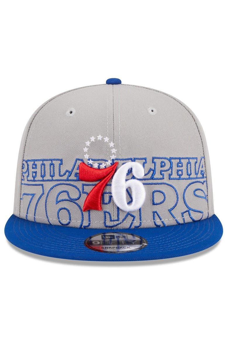 New Era Men's New Era  Gray/Royal Philadelphia 76ers 2023 NBA Draft Two-Tone 9FIFTY Snapback Hat, Alternate, color, 