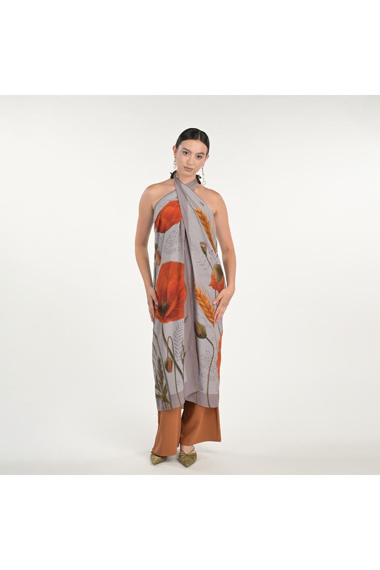 Poppy Scarf, Main, color, Grey