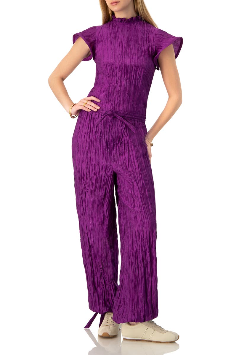 IVONNE Pleated Pants with Ankle Ties, Alternate, color, Purple