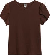 AK ANNE KLEIN Tulip Sleeve Crepe Top