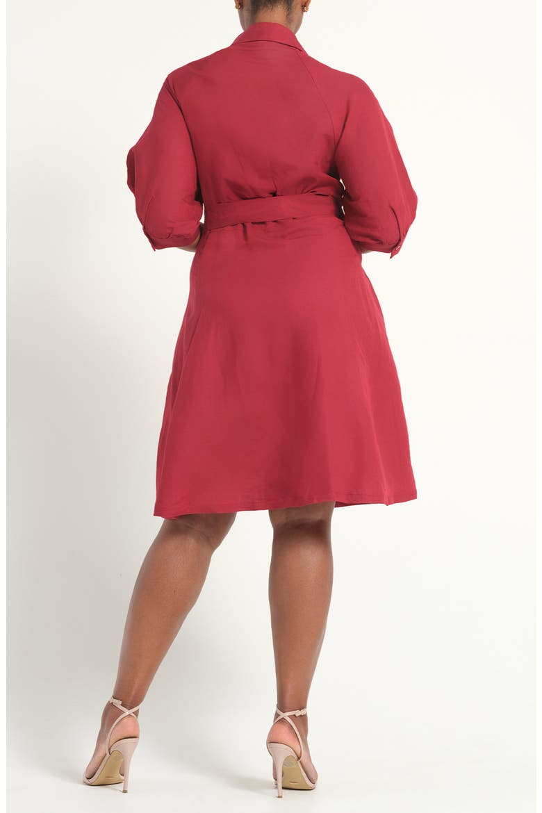 Maribel Linen Blend Shirtdress, Alternate, color, RASPBERRY