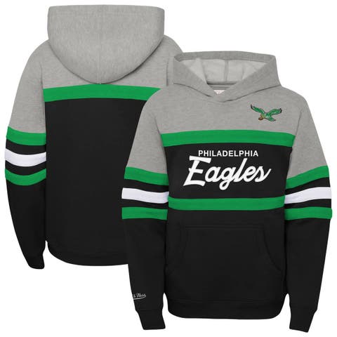 Youth Mitchell & Ness  Black Philadelphia Eagles Throwback Head Coach Pullover Hoodie