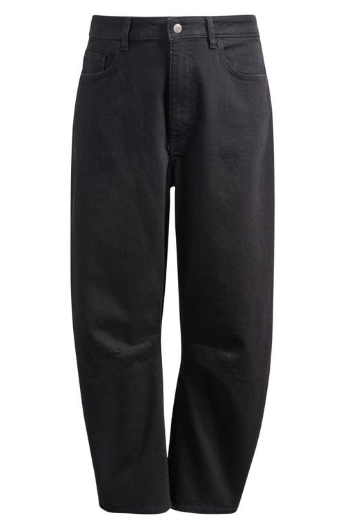 Warp & Weft Warp+weft Soft Curve Barrel Hem Jeans In Black