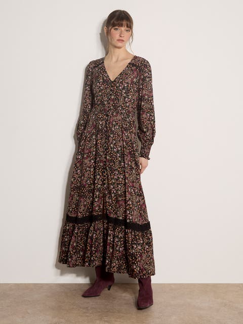 Painterly Paisley Maxi Dress