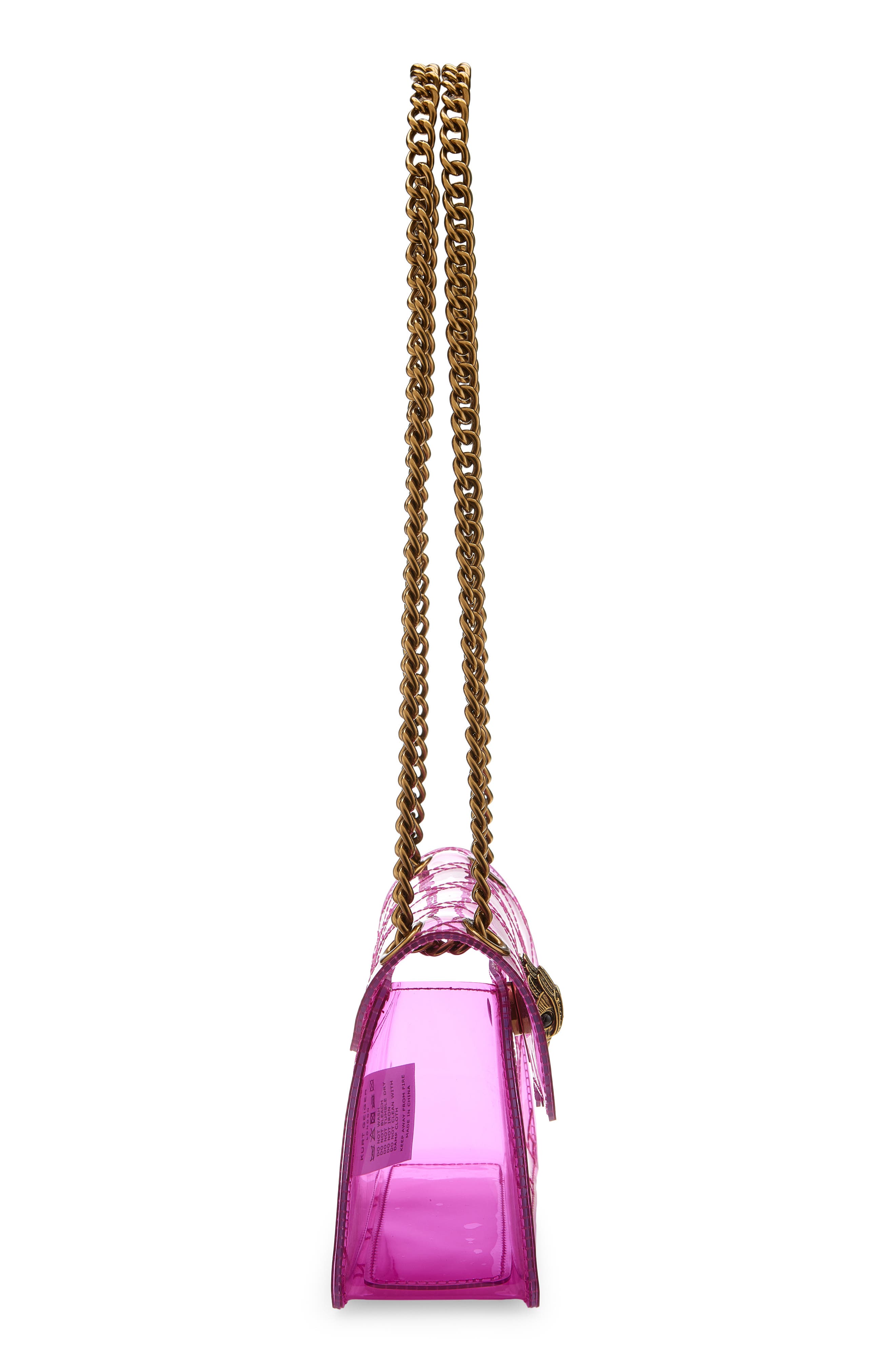 Mini Kensington Vinyl Convertible Clear Crossbody Bag, Alternate, color, BRIGHT PINK
